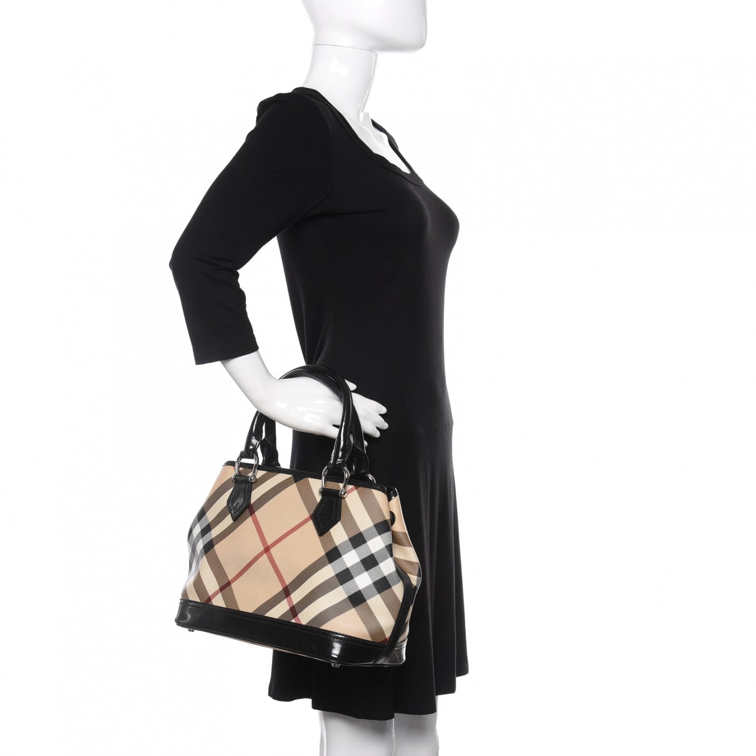 Burberry Nova Check Medium Tote Black 2 of 9