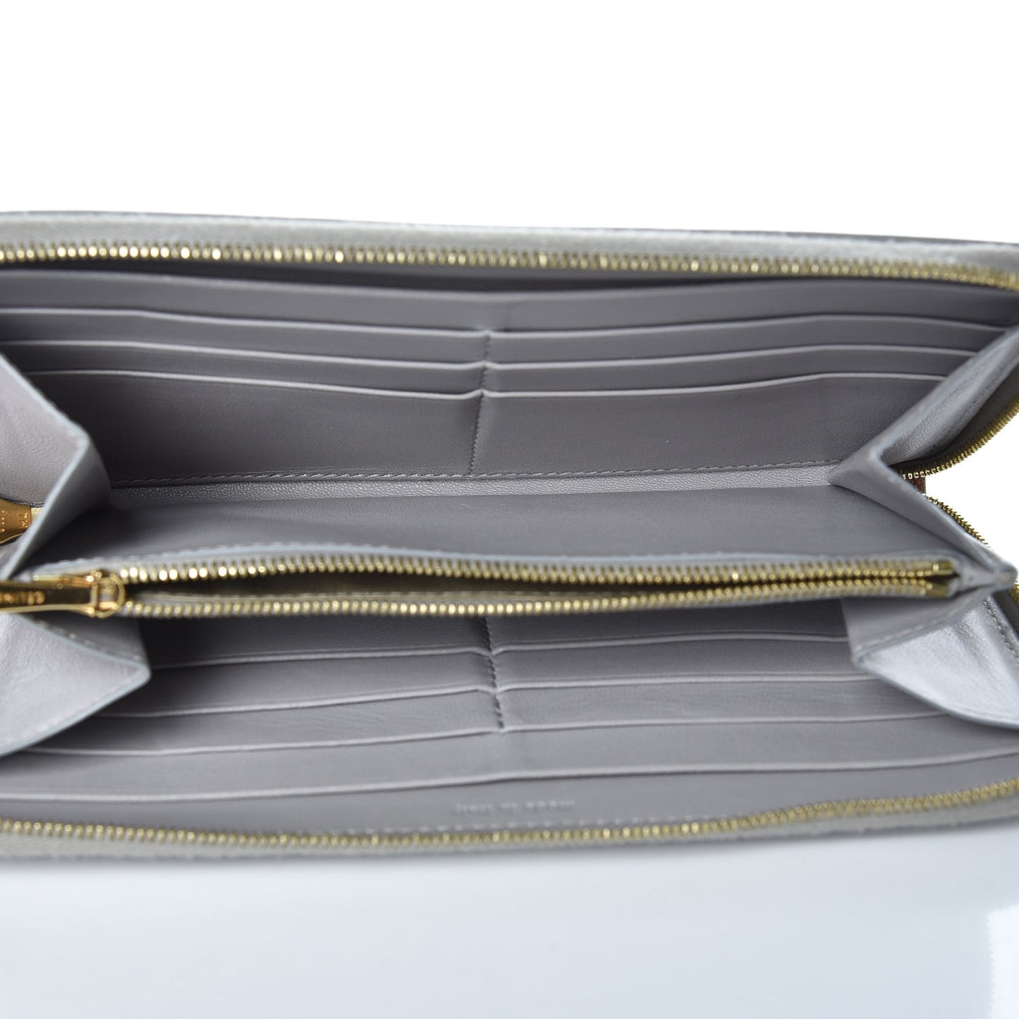 Lambskin Large Zip Around Multifunction Wallet Grey