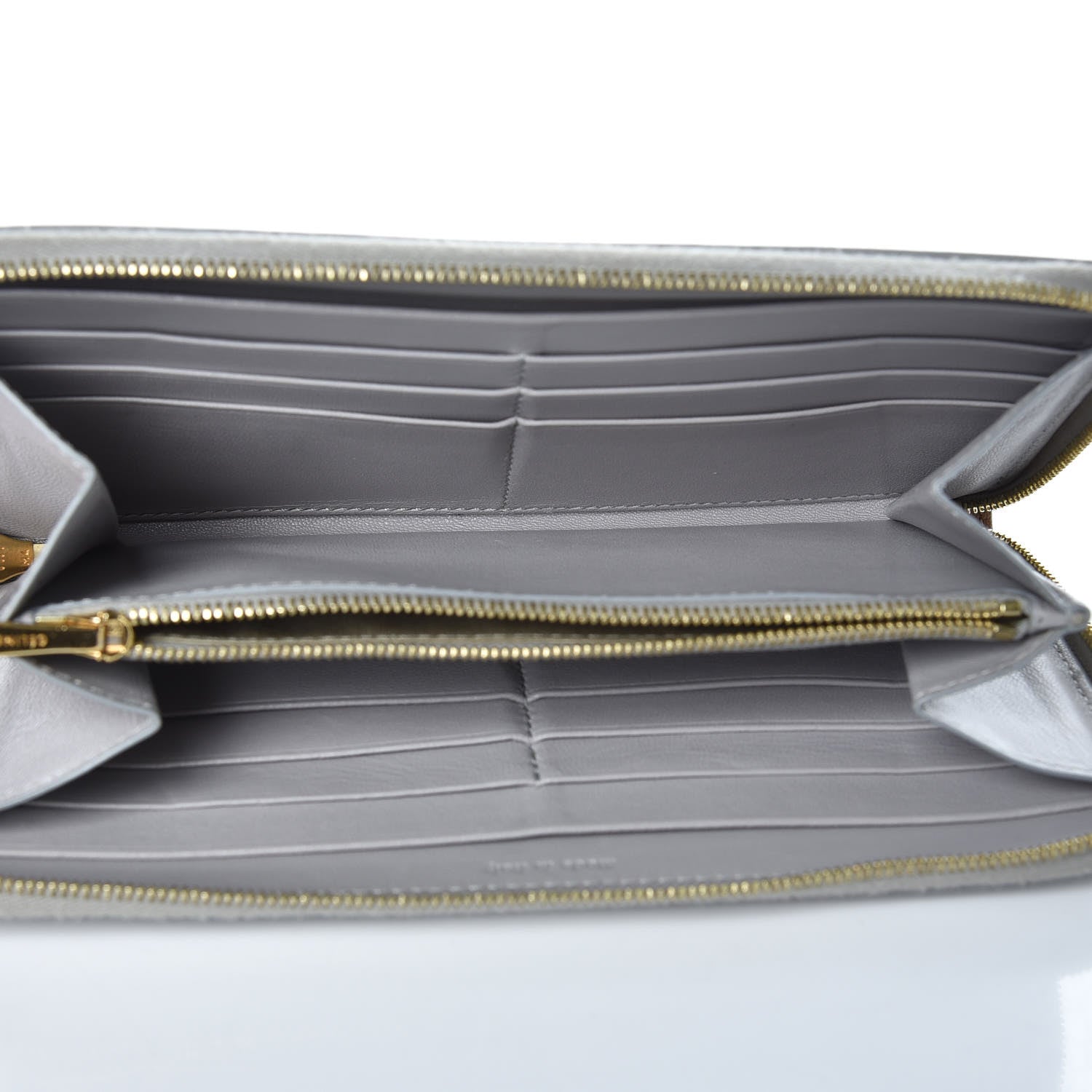 Celine Lambskin Large Zip Around Multifunction Wallet Grey 5 of 14