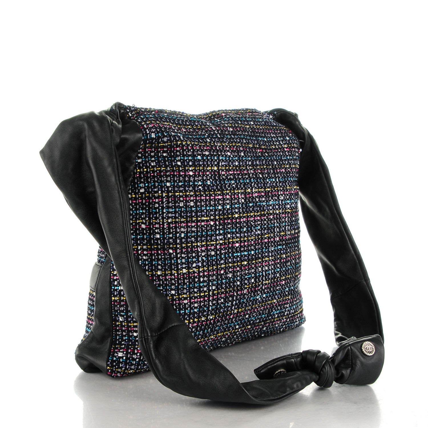 Chanel Tweed Lambskin Large Girl Bag Navy 3 of 7