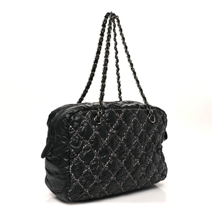 Chanel Nylon Quilted Tweed Stitch Bubble Camera Case Black 3 of 11