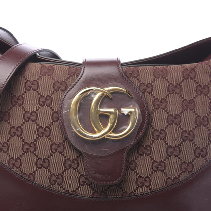 Gucci GG Monogram Calfskin Medium Arli Shoulder Bag Sahara Rubino Chardonnay 8 of 10