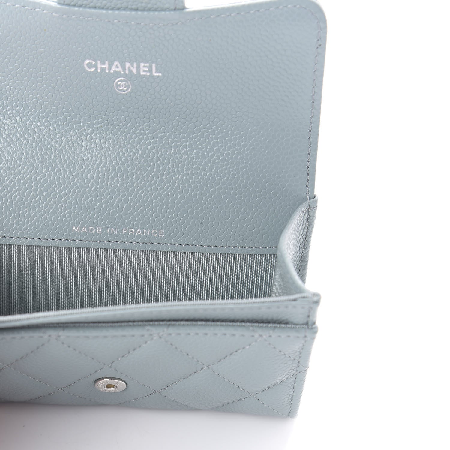 Chanel Caviar Quilted Flap Card Holder Wallet Blue 9 of 12