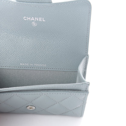 Chanel Caviar Quilted Flap Card Holder Wallet Blue 9 of 12