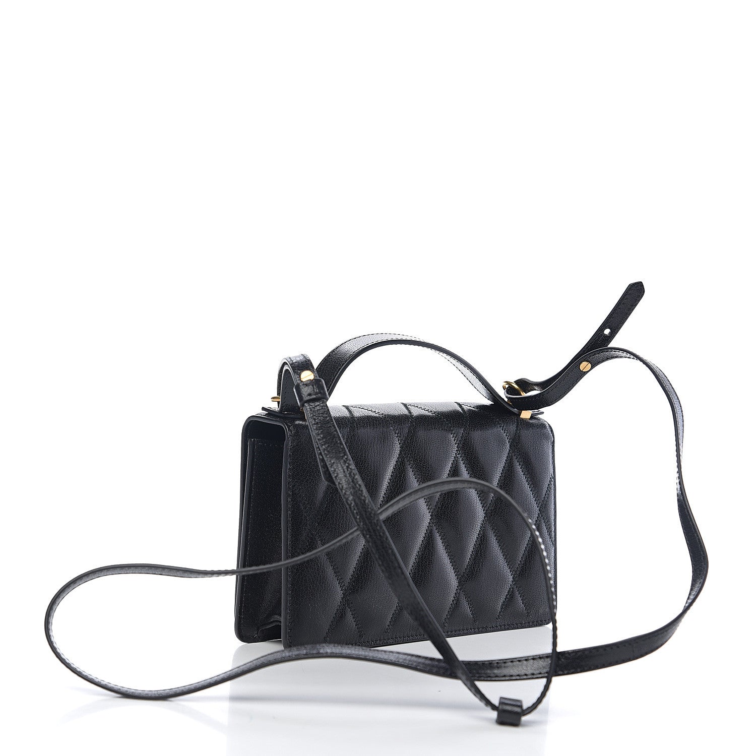 Givenchy Goatskin Quilted GV3 Strap Wallet Black 2 of 8