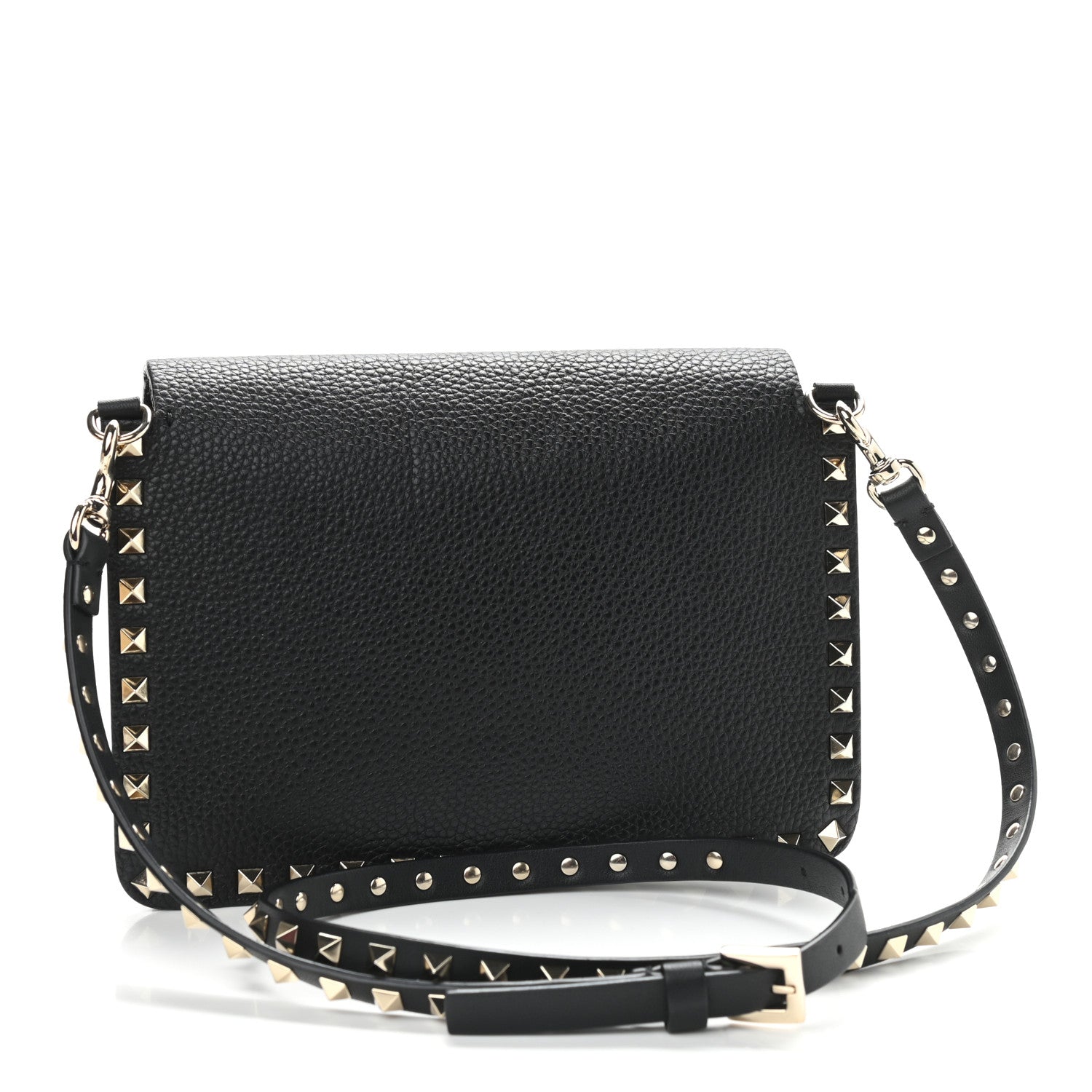 Valentino Garavani Pebbled Calfskin Rockstud Side Slip Crossbody Black 3 of 8
