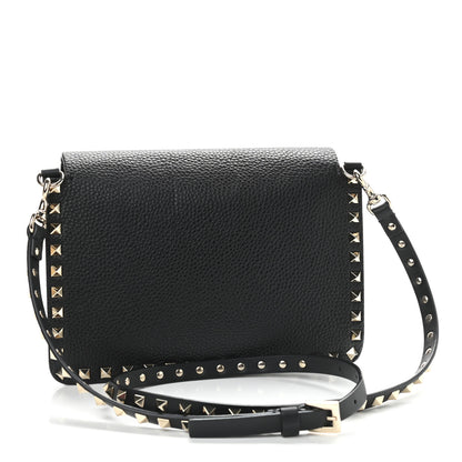 Valentino Garavani Pebbled Calfskin Rockstud Side Slip Crossbody Black 3 of 8