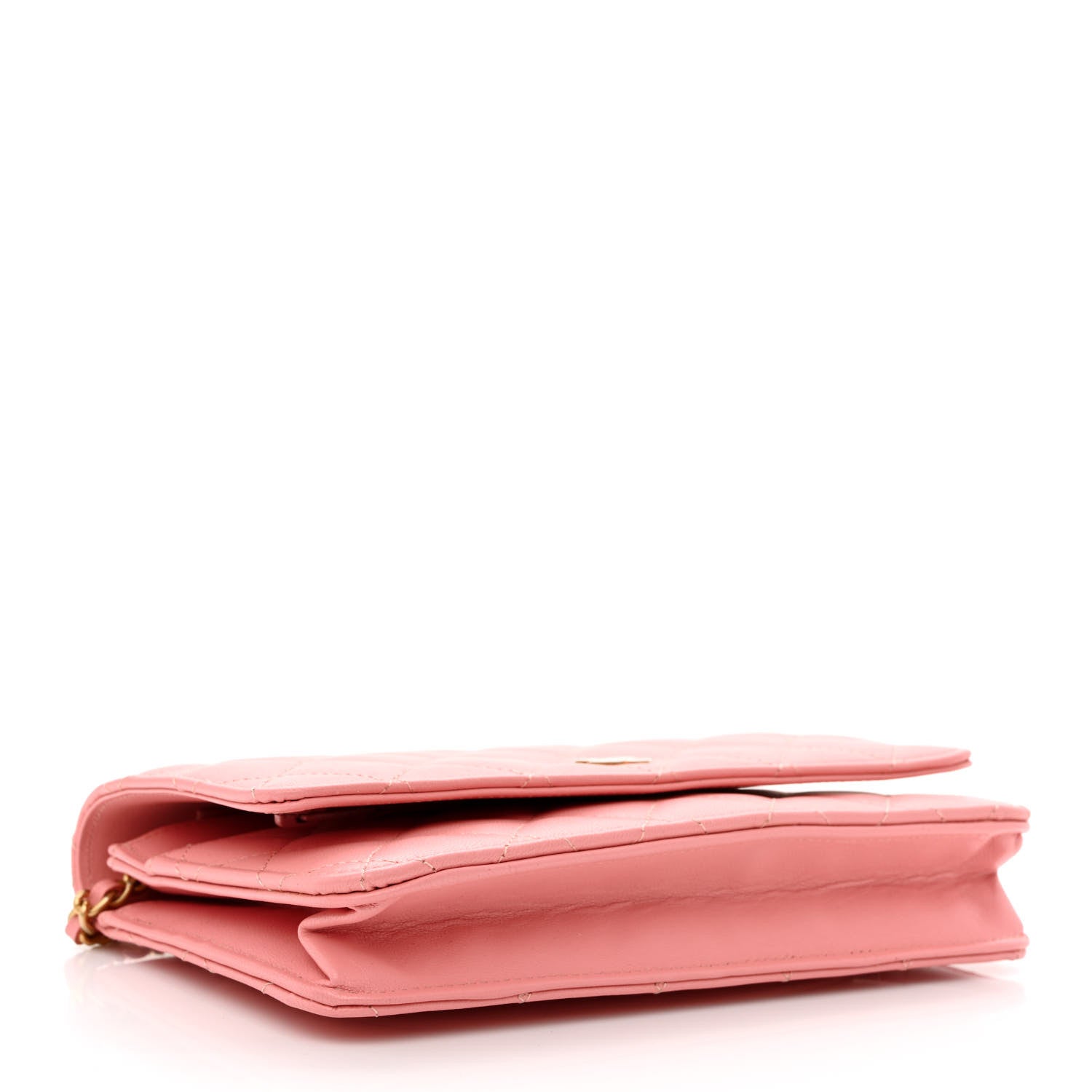 Chanel Lambskin Quilted Wallet On Chain WOC Pink 3 of 11