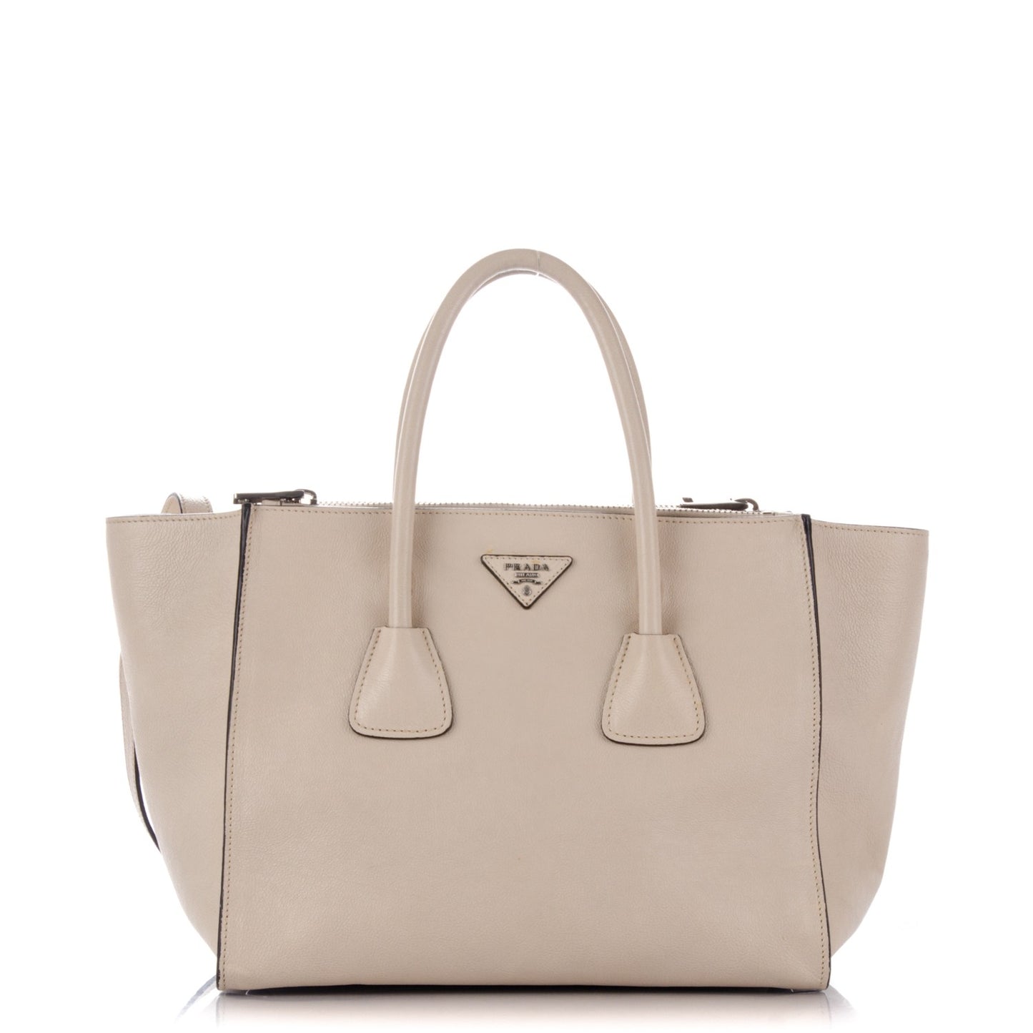 Glace Calf Twin Pocket Tote Quarzo