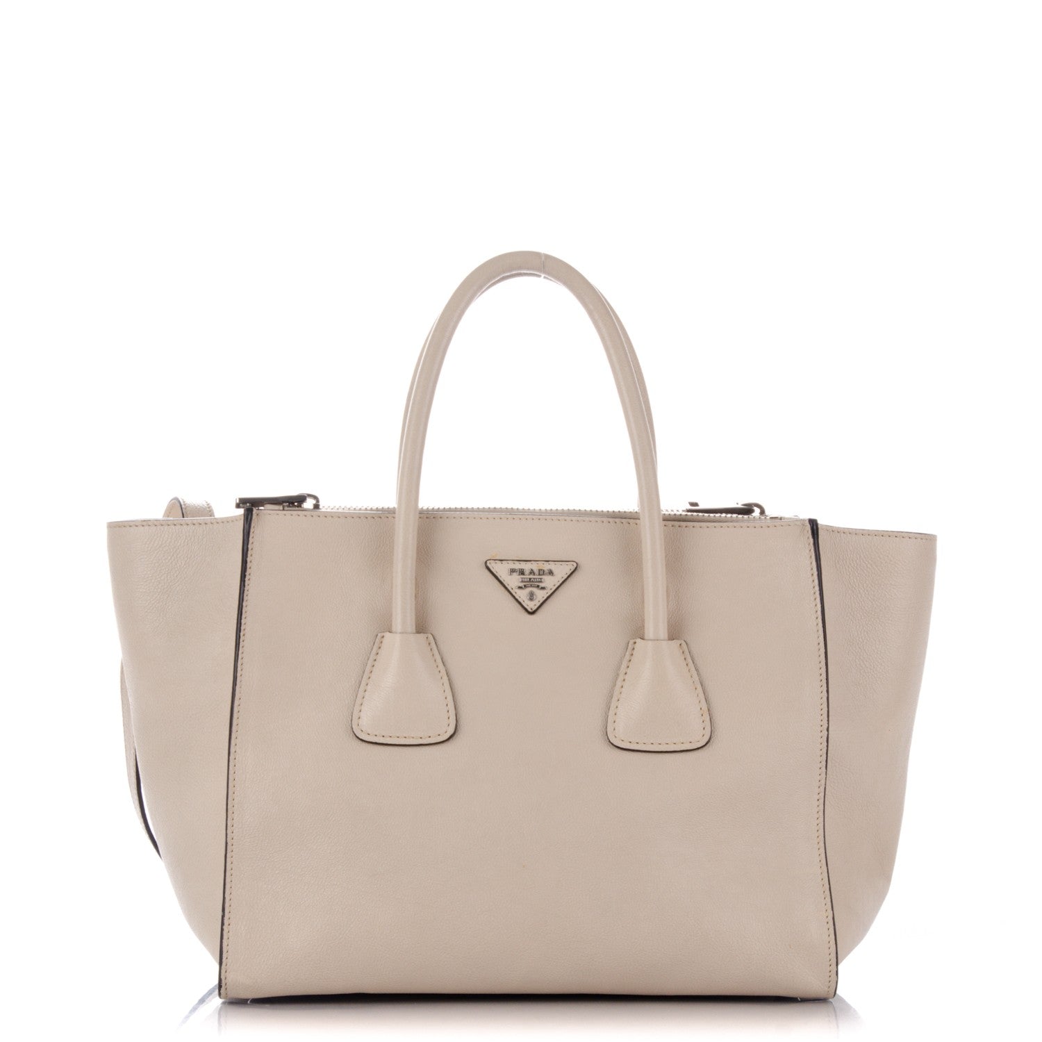 Prada Glace Calf Twin Pocket Tote Quarzo 1 of 8