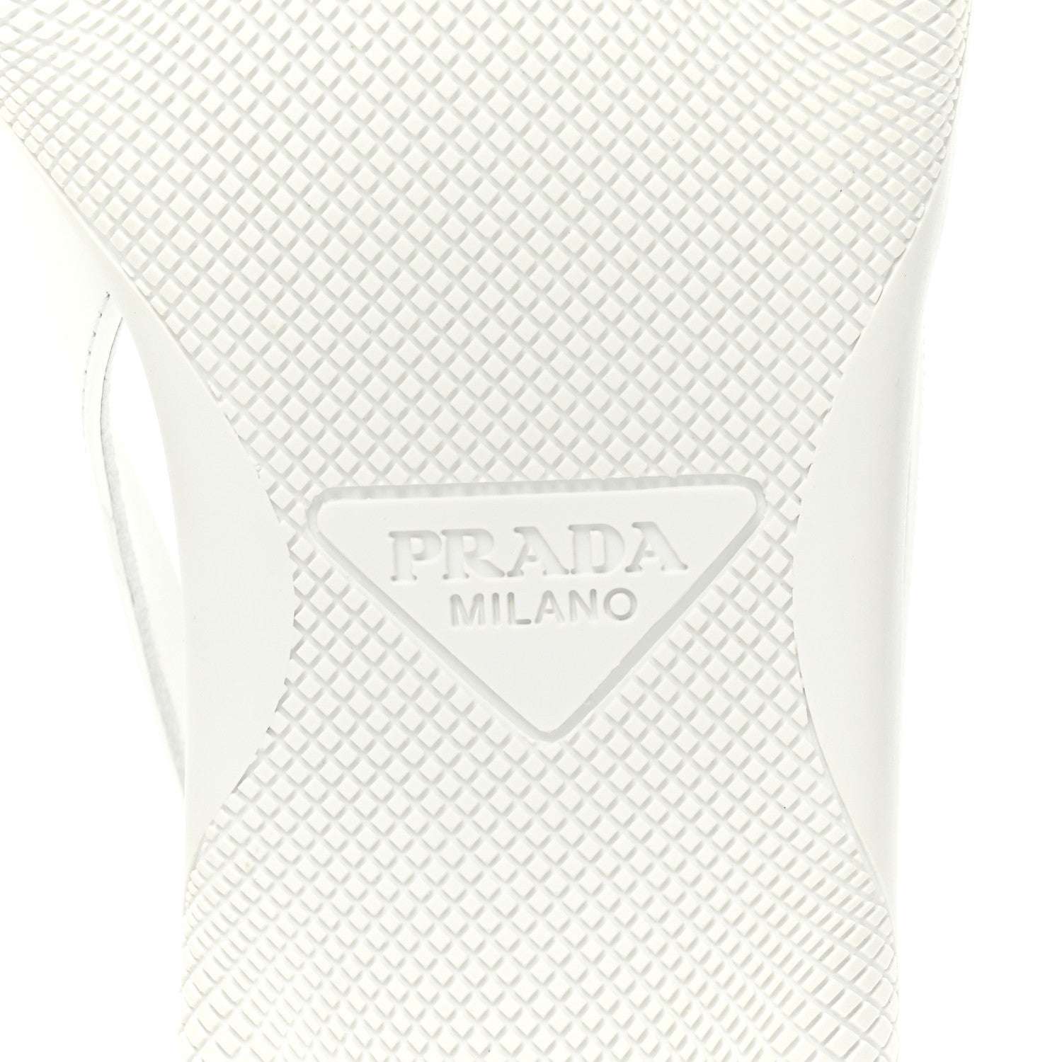 Prada Spazzolato Triangle Logo Pointed Toe Slingback Flats 37 White 6 of 12