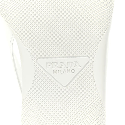 Prada Spazzolato Triangle Logo Pointed Toe Slingback Flats 37 White 6 of 12