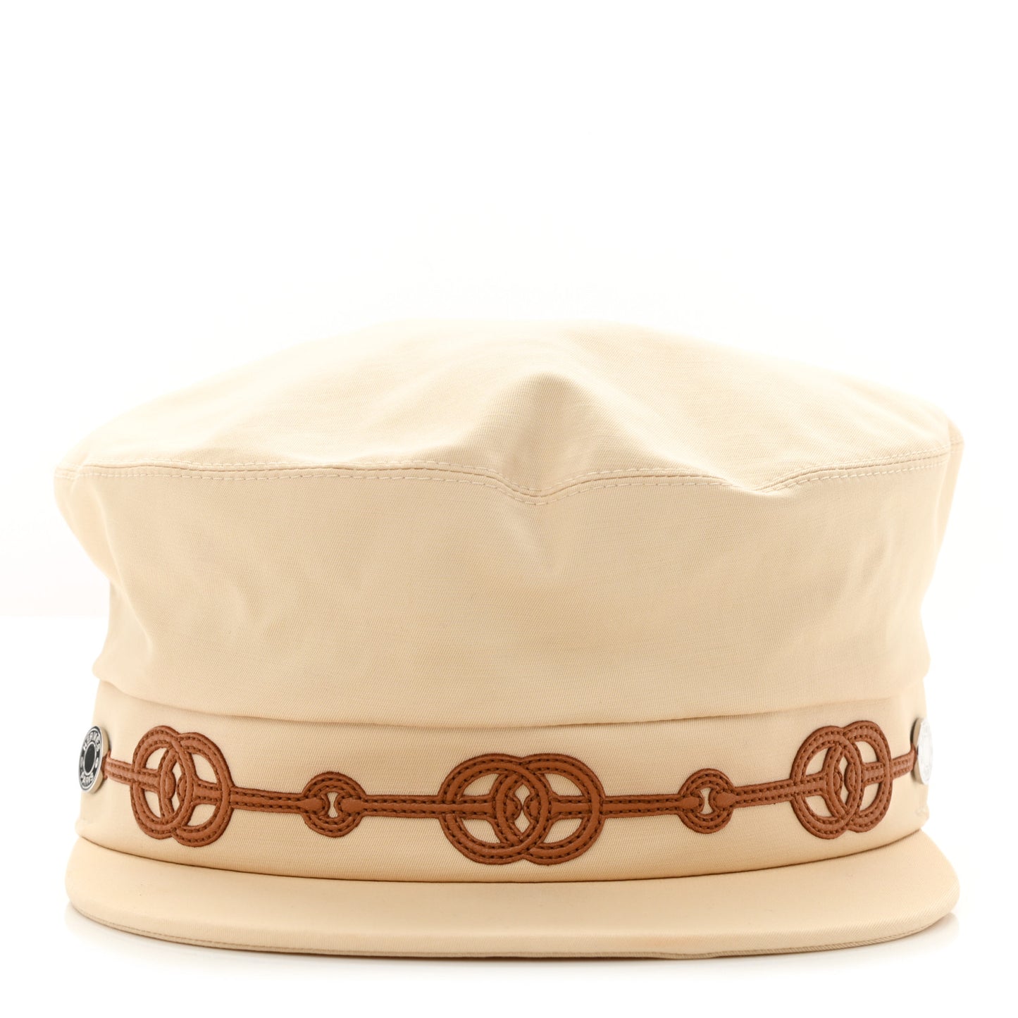 Double Linen Twill Casquette Cabourg Cliquetis Cap 57 White Creme