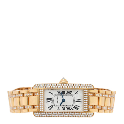 Cartier 18K Yellow Gold Diamond 19mm Tank Americaine Quartz Watch 2 of 4