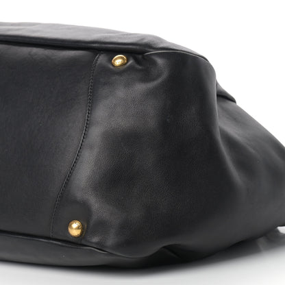 Prada Soft Calf Chain Tote Black 6 of 14