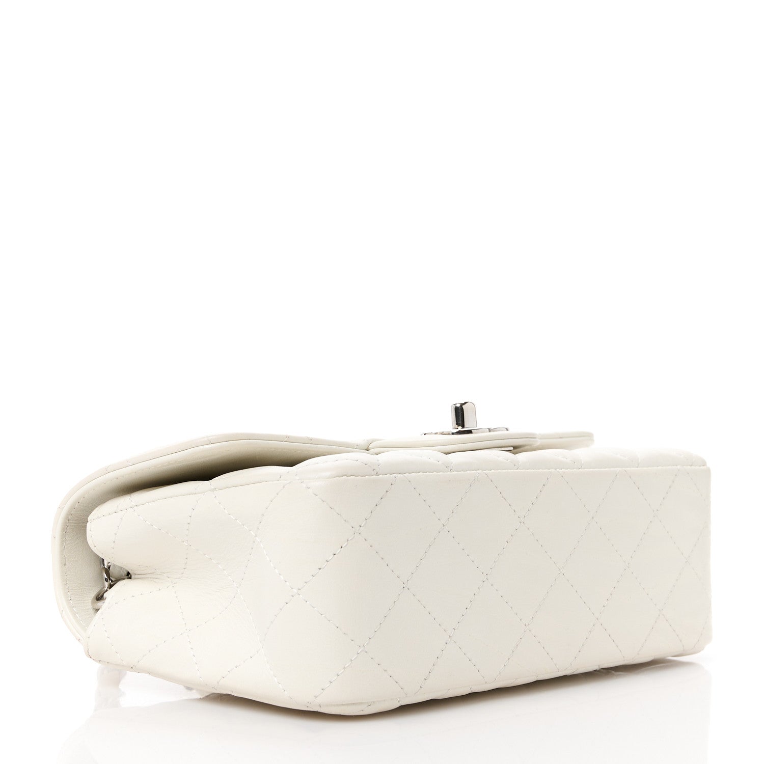 Chanel Iridescent Crumpled Calfskin Quilted Mini Rectangular Flap White 4 of 14