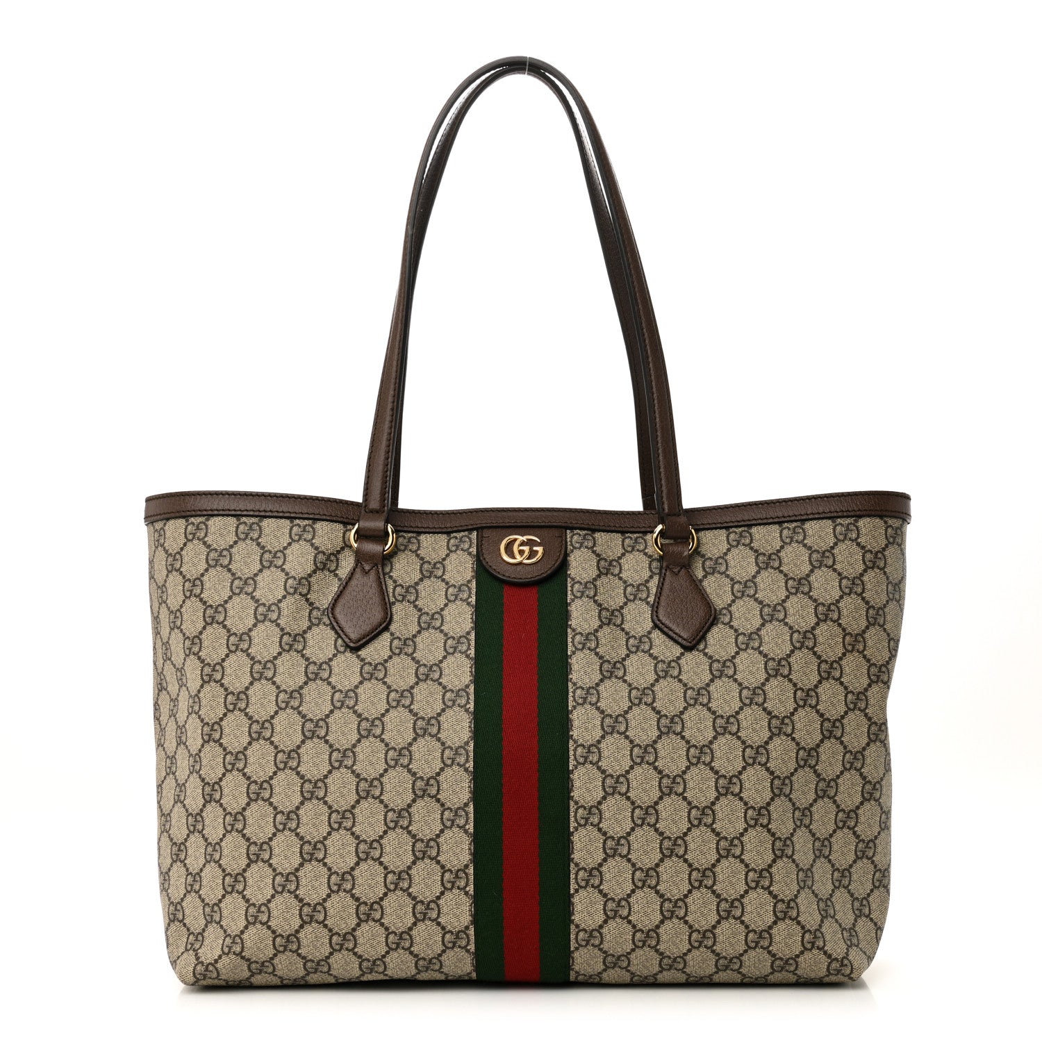 Gucci GG Supreme Monogram Medium Ophidia Shopping Tote Brown 1 of 10