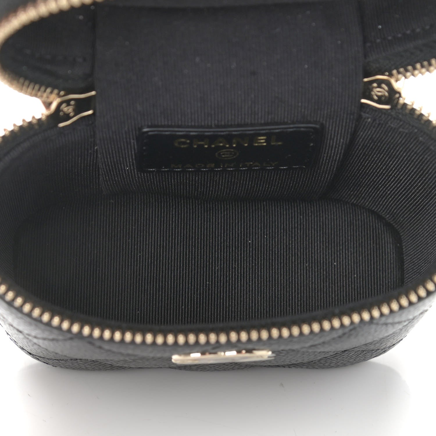 Chanel Caviar Quilted Small Handle With Care Vanity Case With Chain Black 5 of 9