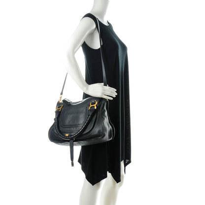 Chloe Calfskin Medium Marcie Satchel Black Bat 2 of 7