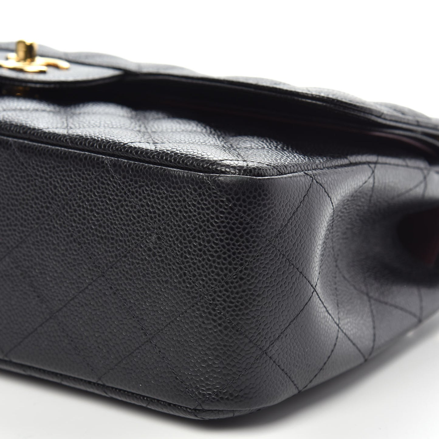 Caviar Quilted Jumbo Double Flap Black