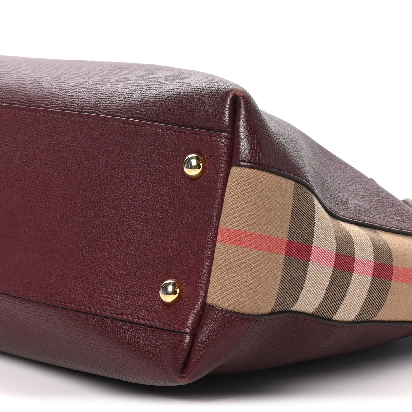 Derby Calfskin House Check Medium Welburn Tote Mahogany Red