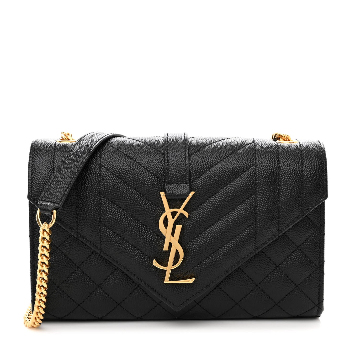 Grain De Poudre Textured Mixed Matelasse Triquilt Small Monogram Satchel Black