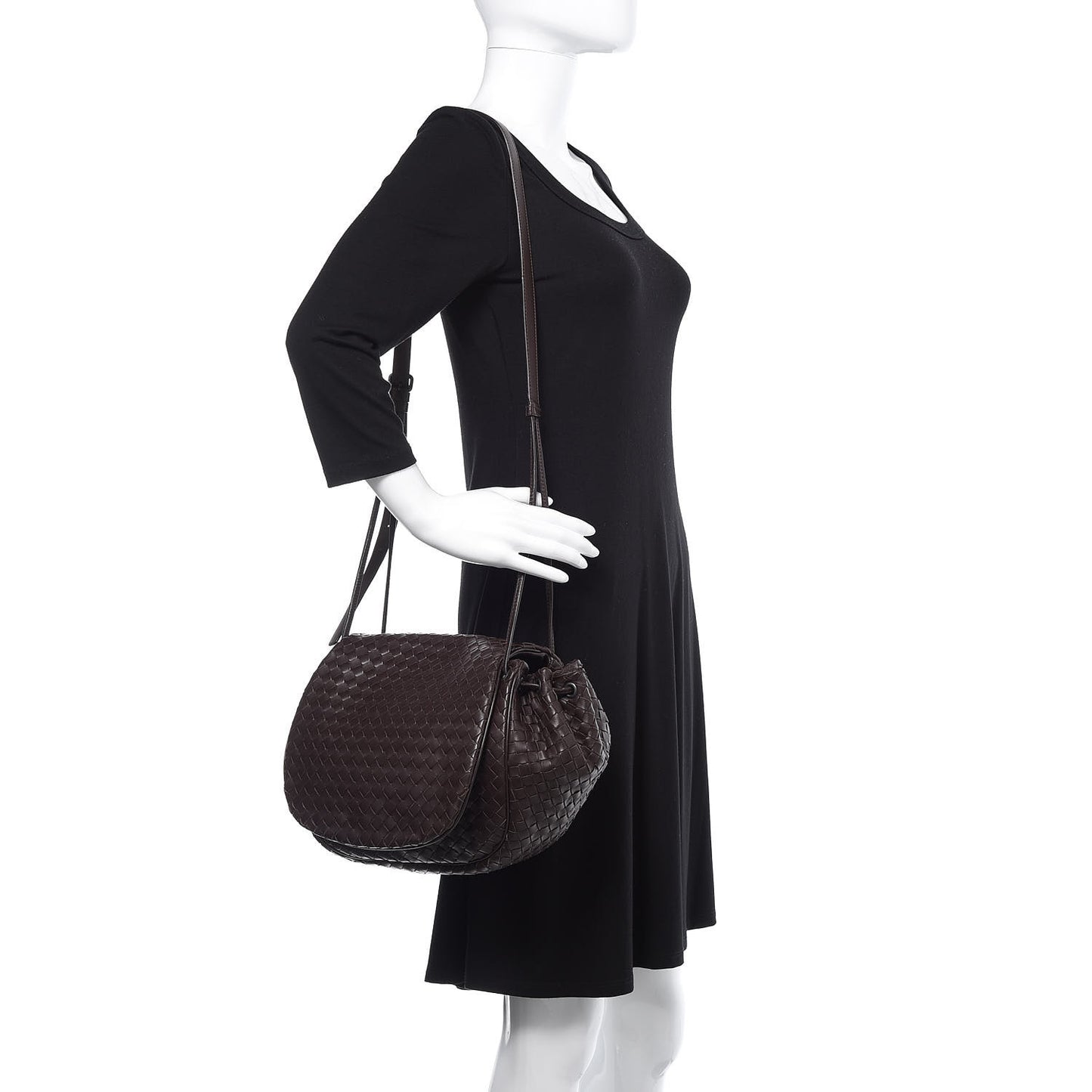 Nappa Intrecciato Messenger Bag Ebano