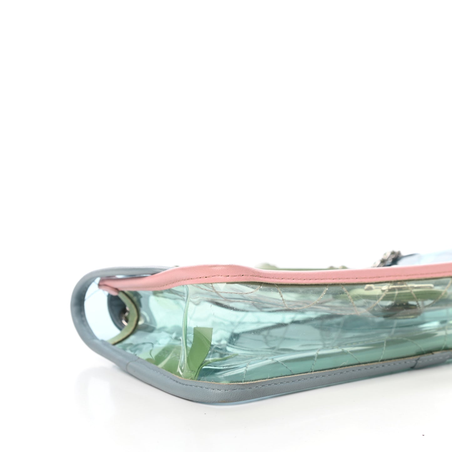 Lambskin PVC Quilted Medium Coco Splash Flap Blue Green