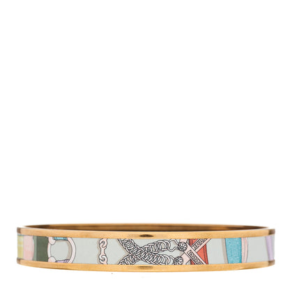 Hermes Enamel Printed Narrow Cavald'Or Bracelet 70 Romantique 1 of 4