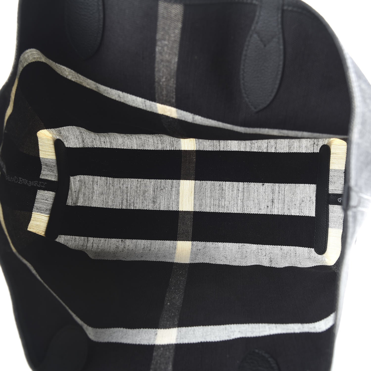 Burberry Coated Canvas Mega Check Medium Doodle Tote Black White 5 of 16