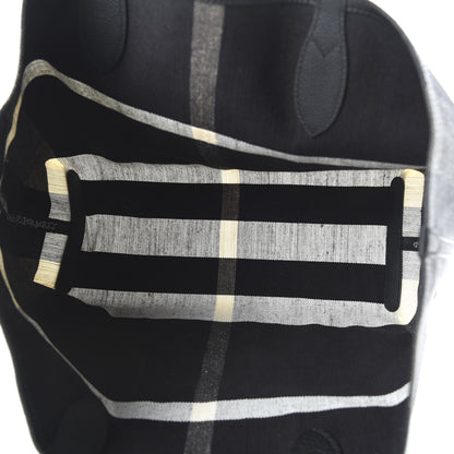 Burberry Coated Canvas Mega Check Medium Doodle Tote Black White 5 of 16