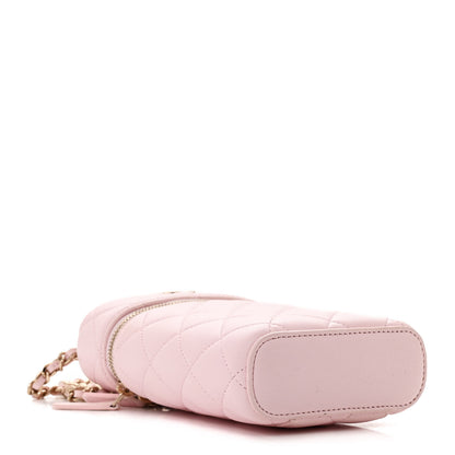 Chanel Lambskin Quilted Vertical Vanity Case With Chain Light Pink 4 of 14