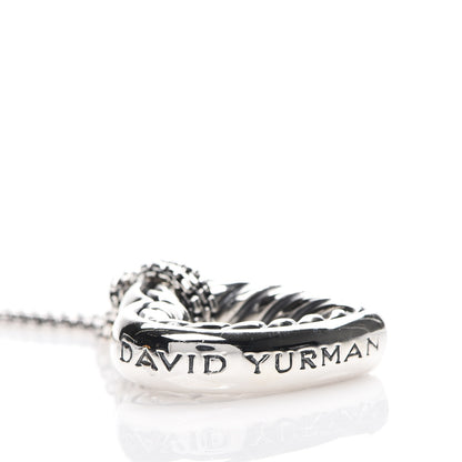 David Yurman Sterling Silver 18K Yellow Gold Open Heart Cable Necklace 4 of 6