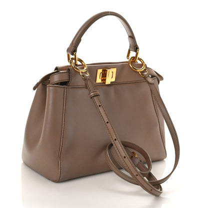Fendi Nappa Mini Peekaboo Iconic Satchel Tortora 3 of 10