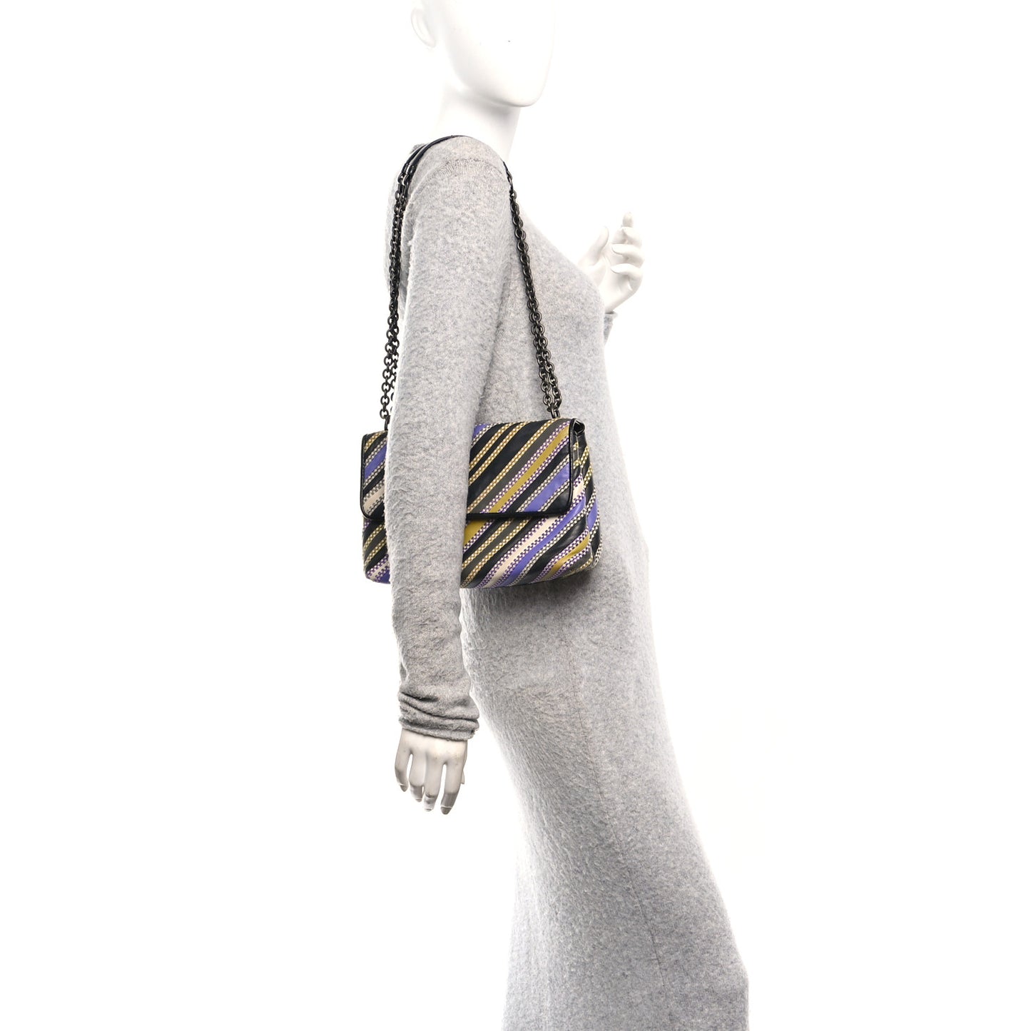 Nappa Striped Small Olimpia Black Multicolor