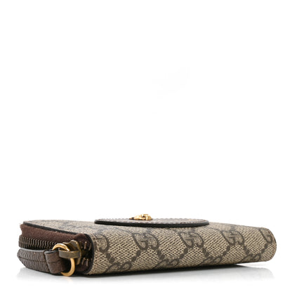 Gucci GG Supreme Monogram Neo Vintage Zip Around Card Case Beige Crop New Acero 4 of 7