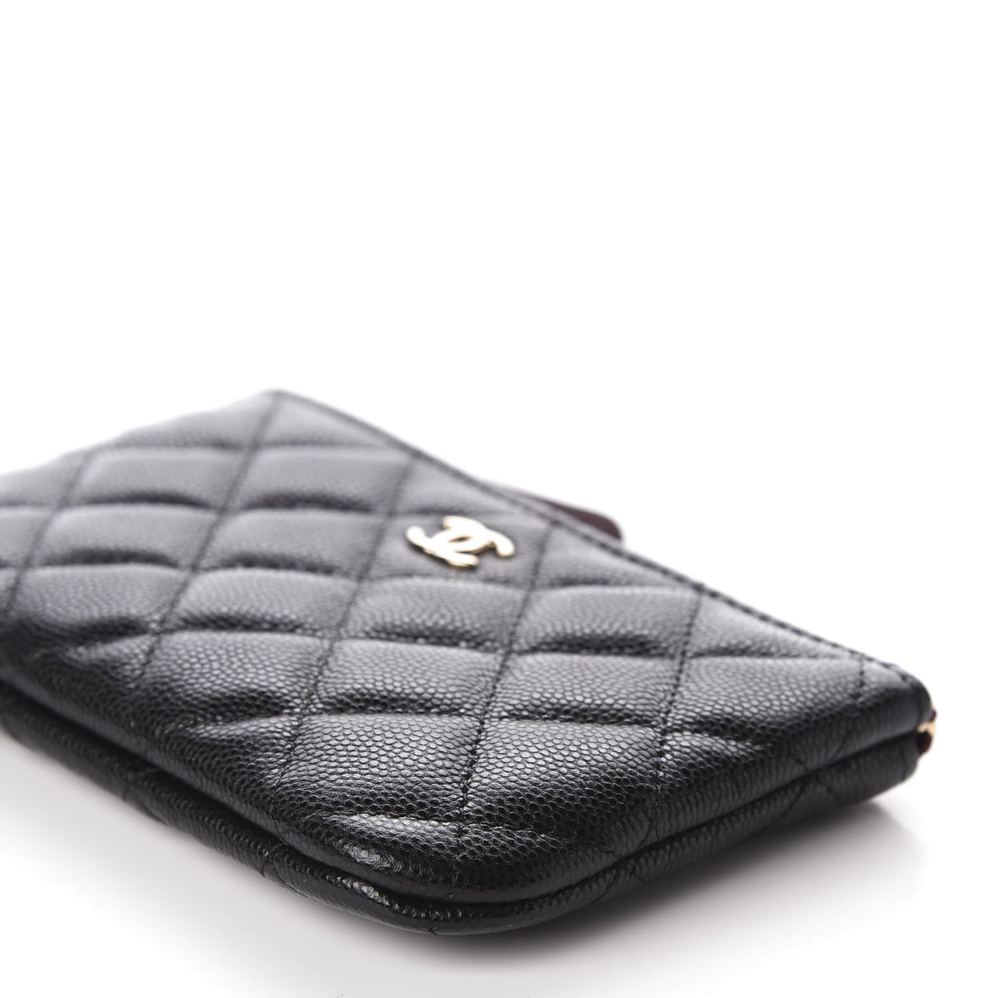 Caviar Quilted Small Cosmetic Case Black