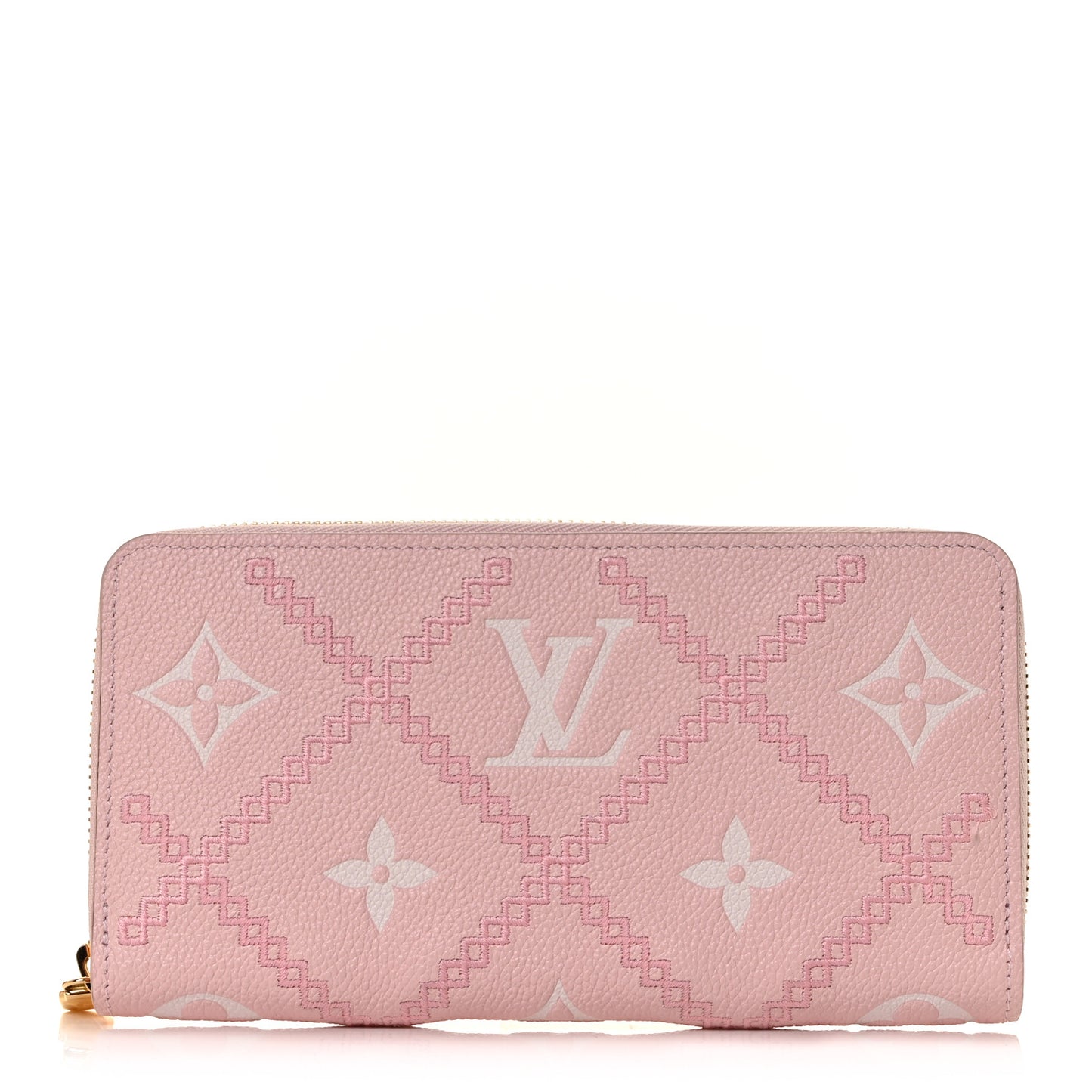 Empreinte Monogram Giant Broderies Zippy Wallet Pink Creme