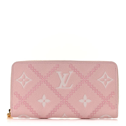 Louis Vuitton Empreinte Monogram Giant Broderies Zippy Wallet Pink Creme 1 of 9