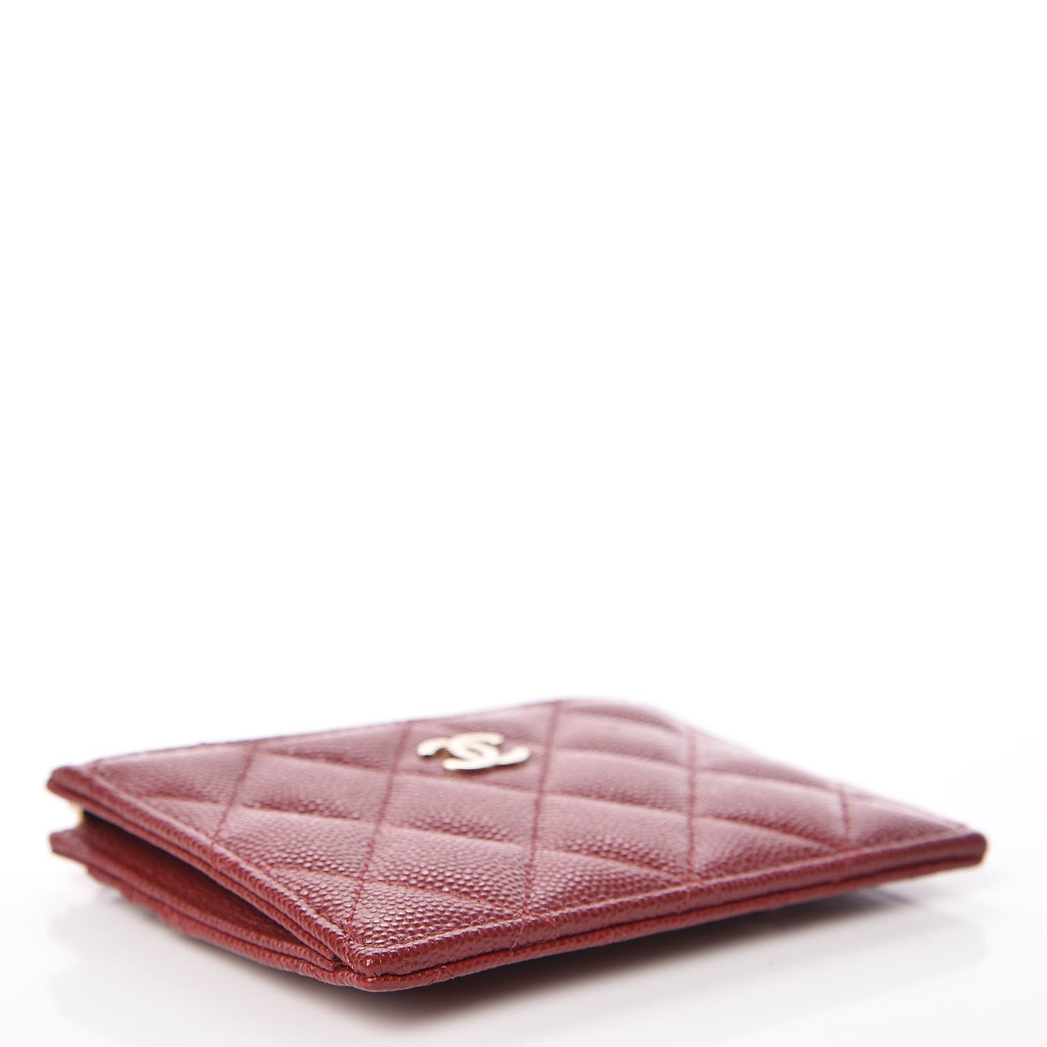 Chanel Caviar Quilted CC Zip Card Holder Burgundy 4 of 8