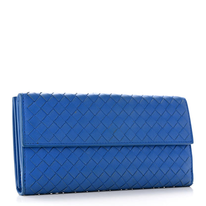 Bottega Veneta Nappa Intrecciato Continental Flap Wallet Bluette 3 of 17
