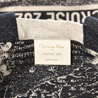 Christian Dior Canvas Print Cruise Tote Ivory Black 8 of 9