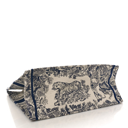 Christian Dior Canvas Embroidered Large Dioriviera Toile De Jouy Book Tote Blue 4 of 9