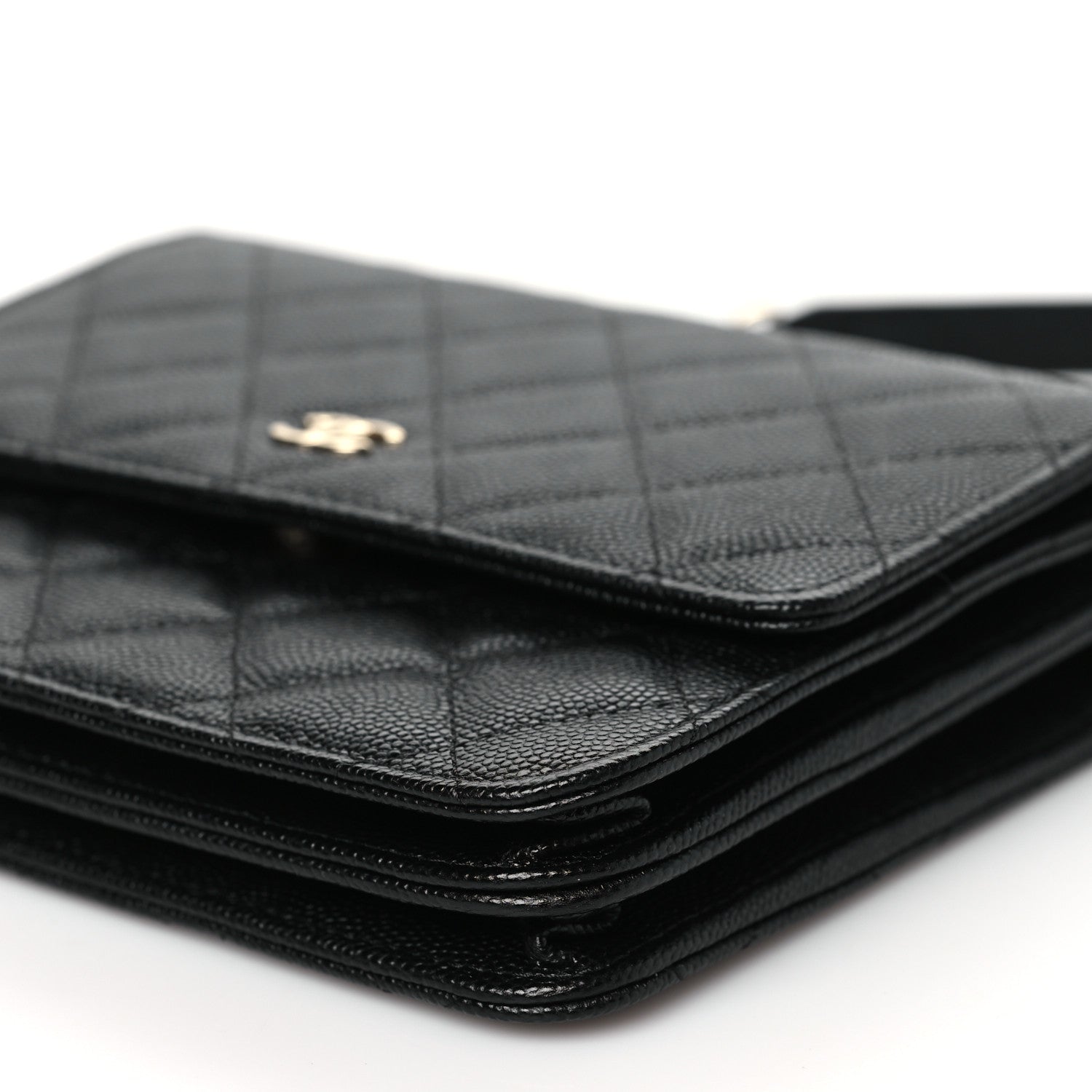 Chanel Caviar Quilted Square Wallet On Chain WOC Black 11 of 12