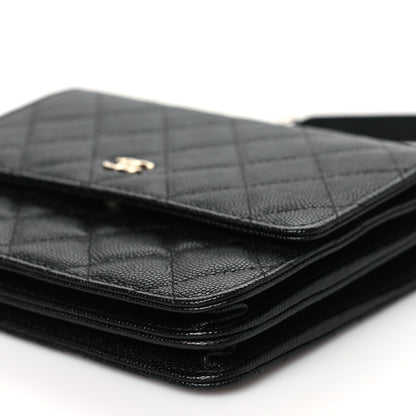 Chanel Caviar Quilted Square Wallet On Chain WOC Black 11 of 12