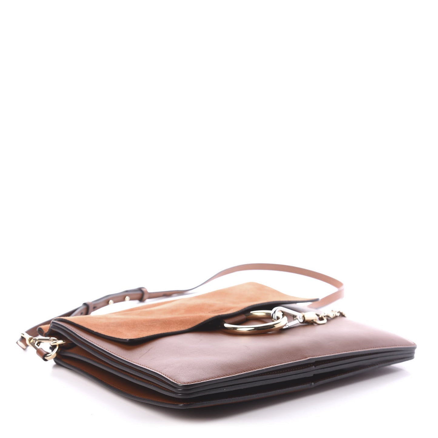Suede Calfskin Medium Faye Shoulder Bag Tobacco