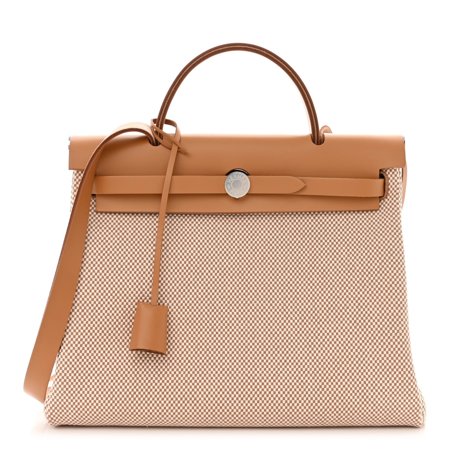 Hermes Vache Hunter Criss Viking Herbag Zip Retourne 31 PM Ecru Beige Naturel 3 of 13