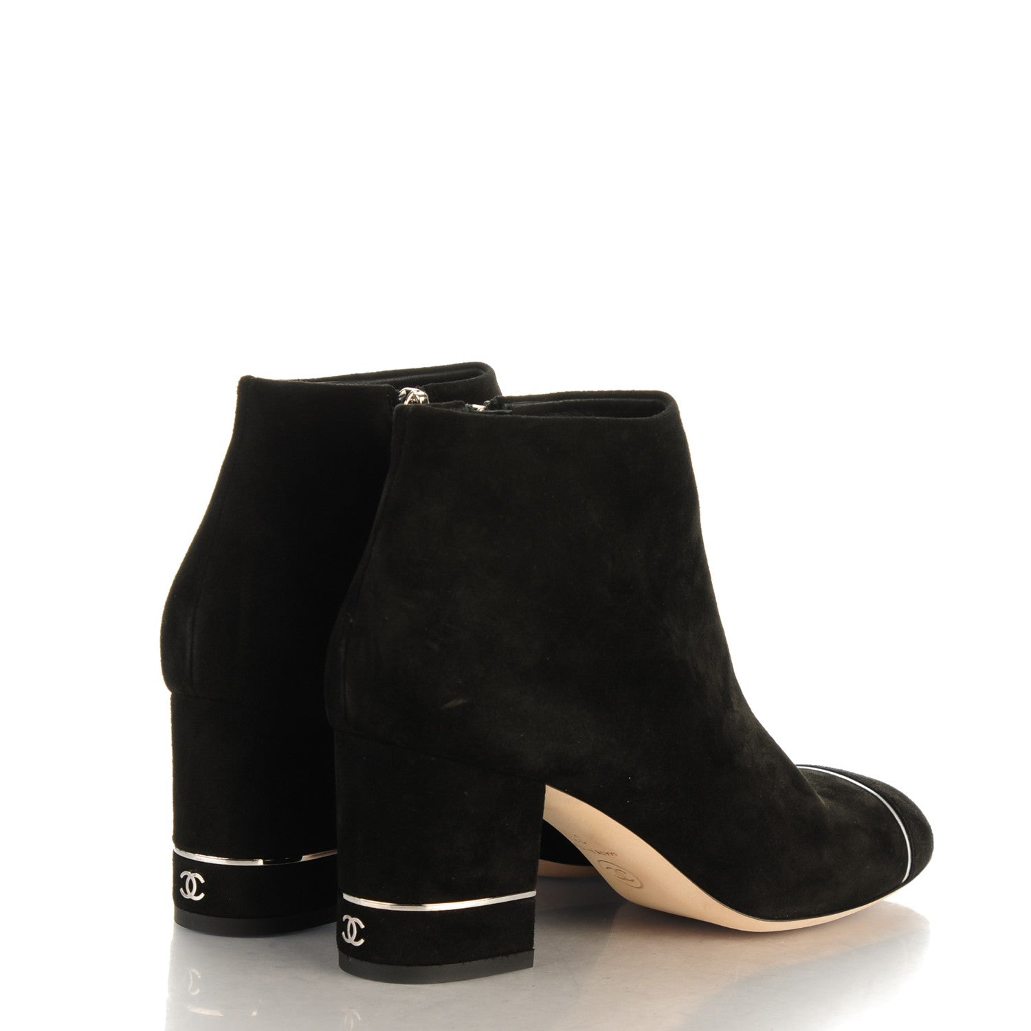 Chanel Suede Calfskin Short Boots 37 Black 4 of 9