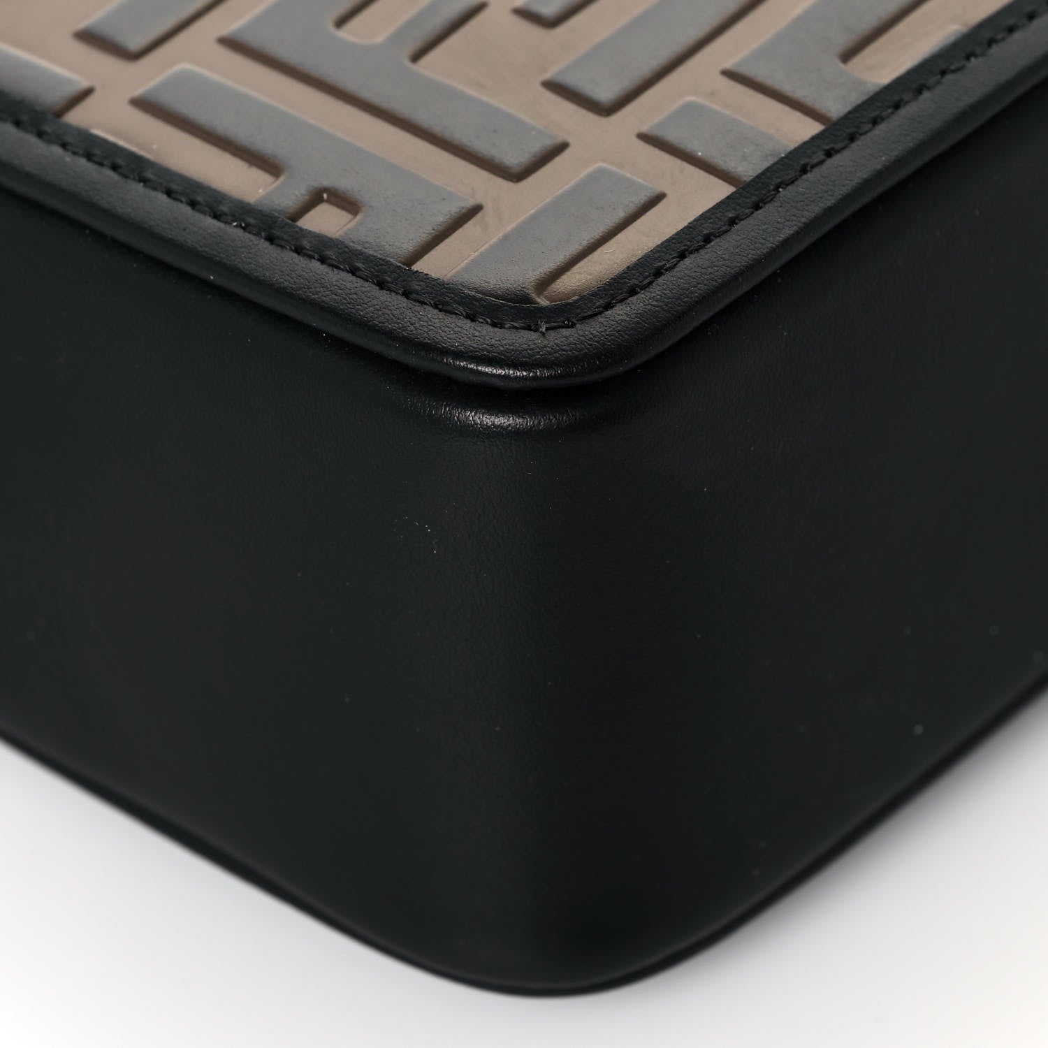 Fendi Vitello Century Bi-Color FF 1974 Embossed Mini Camera Case Maya Black 5 of 14