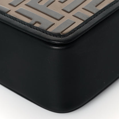 Fendi Vitello Century Bi-Color FF 1974 Embossed Mini Camera Case Maya Black 5 of 14